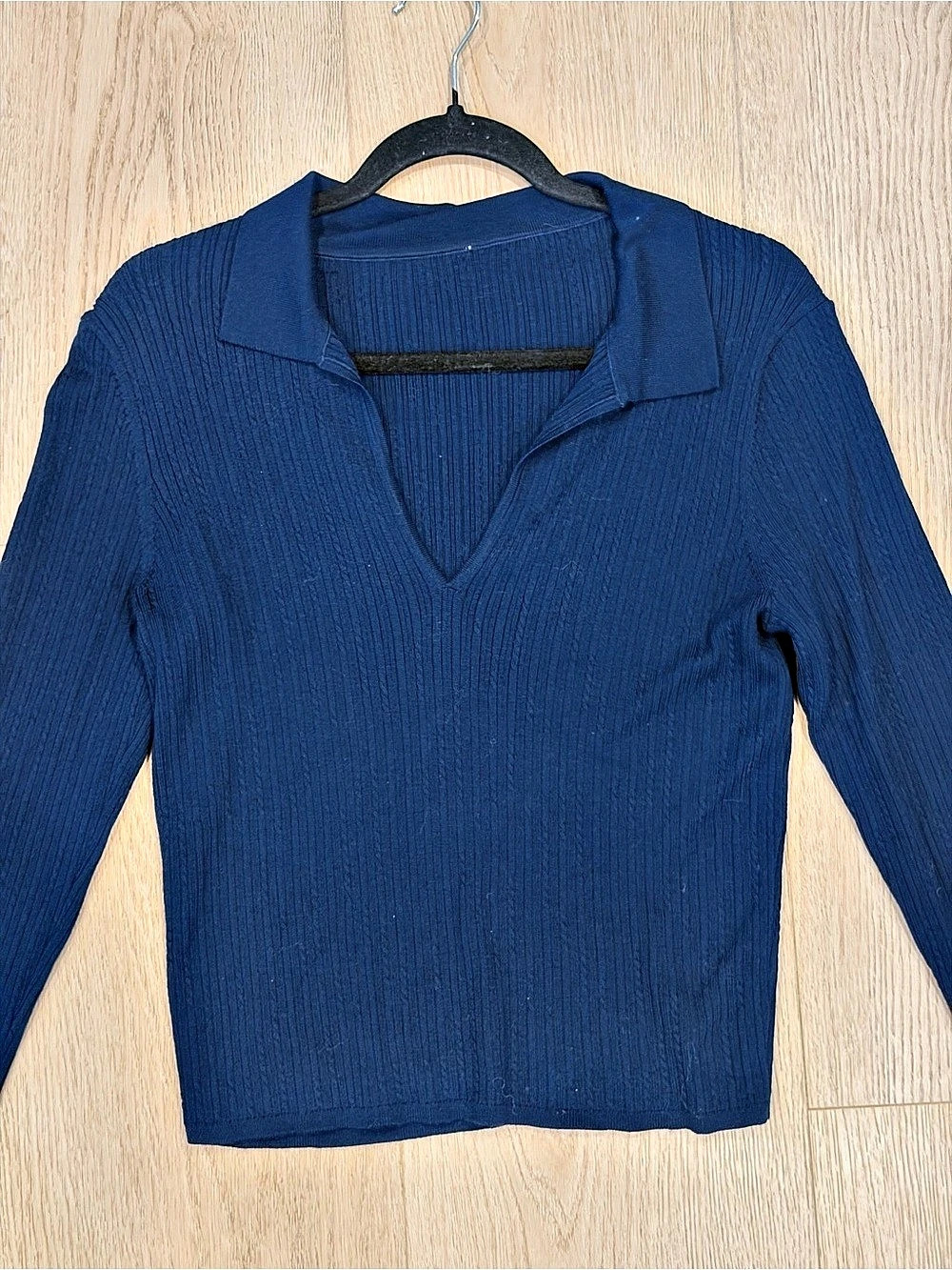 Lululemon Textured Long-Sleeve Polo Shirt Blue